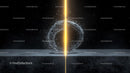 Futuristic Water Circle with Golden Light Beam