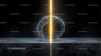 Futuristic Water Circle with Golden Light Beam