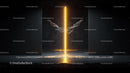 Glowing Vertical Beam of Light in Dark Abstract Setting