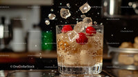Refreshing Cocktail with Bouncing Ice Cubes