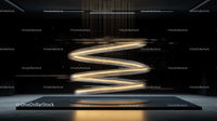 Glowing Spiral in Futuristic Art Installation