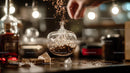Glass Bulb with Sparkling Particles in Warm Light