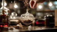 Glass Bulb with Sparkling Particles in Warm Light