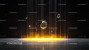 Futuristic Golden Glow with Floating Spheres