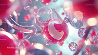 Elegant Abstract Spheres with Red and Light Accents