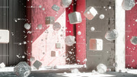 Floating Cubes in a Surreal Industrial Space