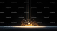 Abstract Golden Explosion on Black Background