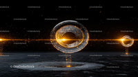 Futuristic Glowing Sphere with Radiant Energy