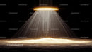 Dramatic Spotlight Casting Golden Glow in Darkness