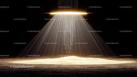 Dramatic Spotlight Casting Golden Glow in Darkness