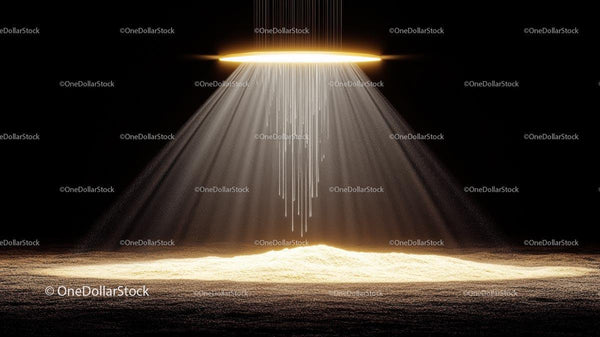 Dramatic Spotlight Casting Golden Glow in Darkness