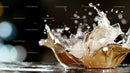 Dynamic Water Splash with Ice Cube and Bokeh Background