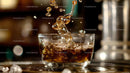 Refreshing Splash of Carbonated Beverage in Glass