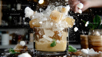 Dynamic Splash of Ice Cubes in a Refreshing Cocktail