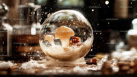 Enchanted Mushrooms in a Crystal Globe Display