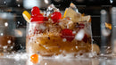 Refreshing Cocktail with Cherries and Ice Cubes