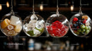 Colorful Hanging Glass Ornaments with Fruits and Candies