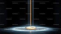 Mystical Glowing Object in Dark Room with Beam of Light
