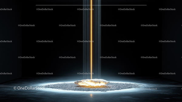 Mystical Glowing Object in Dark Room with Beam of Light