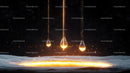 Molten Metal Drops with Glowing Effect in Industrial Setting