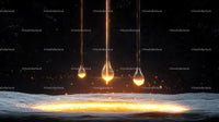 Molten Metal Drops with Glowing Effect in Industrial Setting