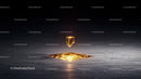 Futuristic Glowing Structure on Dark Landscape