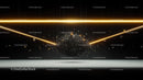 Futuristic Abstract with Glowing Yellow Lines and Particles