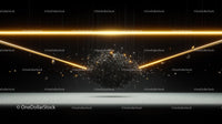Futuristic Abstract with Glowing Yellow Lines and Particles