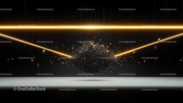 Futuristic Abstract with Glowing Yellow Lines and Particles