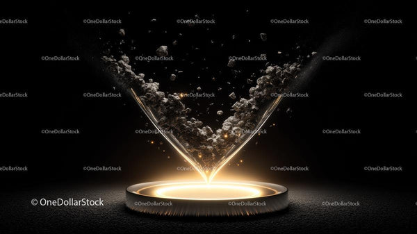 Explosive Energy Burst in Dark Futuristic Setting