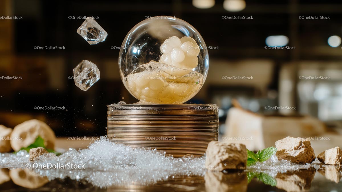 Pływające kostki lodu i ekspozycja gastronomii molekularnej