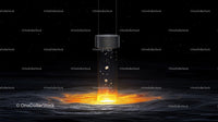 Futuristic Tube with Glowing Liquid in Dark Setting
