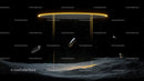 Futuristic Sci-Fi Landscape with Glowing Rings