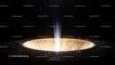 Illuminated Cosmic Crater in Dark Space