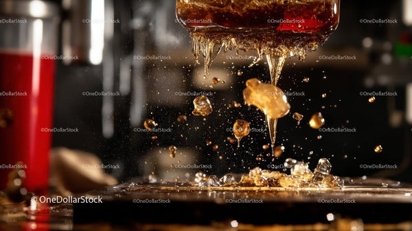 Fresh Espresso Dripping from Coffee Machine