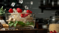Refreshing Beverage with Raspberries and Mint