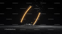 Futuristic Glowing Lines with Shattered Particles