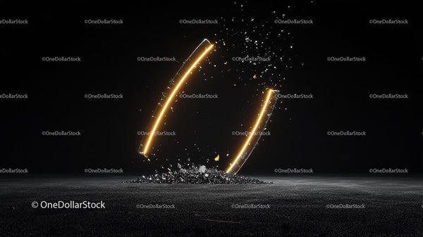 Futuristic Glowing Lines with Shattered Particles
