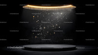 Mystical Stage with Golden Light and Particles