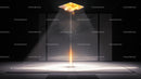 Futuristic Room with Glowing Light Beam
