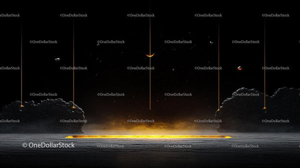 Futuristic Abstract Scene with Glowing Cosmic Elements