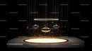 Futuristic Art Installation with Glowing Lights