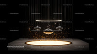 Futuristic Art Installation with Glowing Lights