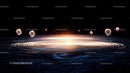 Futuristic Sci-Fi Scene with Glowing Orbs and Ripples