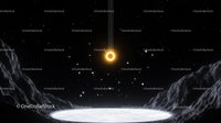 Surreal Cosmic Landscape with Glowing Orb
