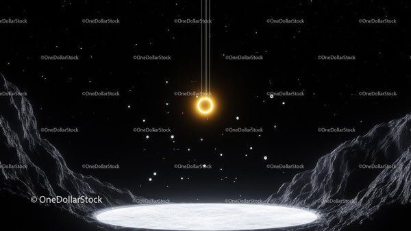 Surreal Cosmic Landscape with Glowing Orb