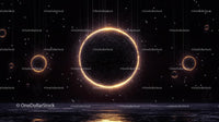 Glowing Cosmic Circles in a Starry Night Sky