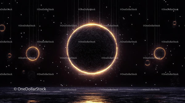 Glowing Cosmic Circles in a Starry Night Sky