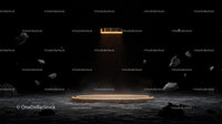 Futuristic Sci-Fi Platform with Floating Rocks