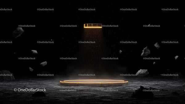 Futuristic Sci-Fi Platform with Floating Rocks